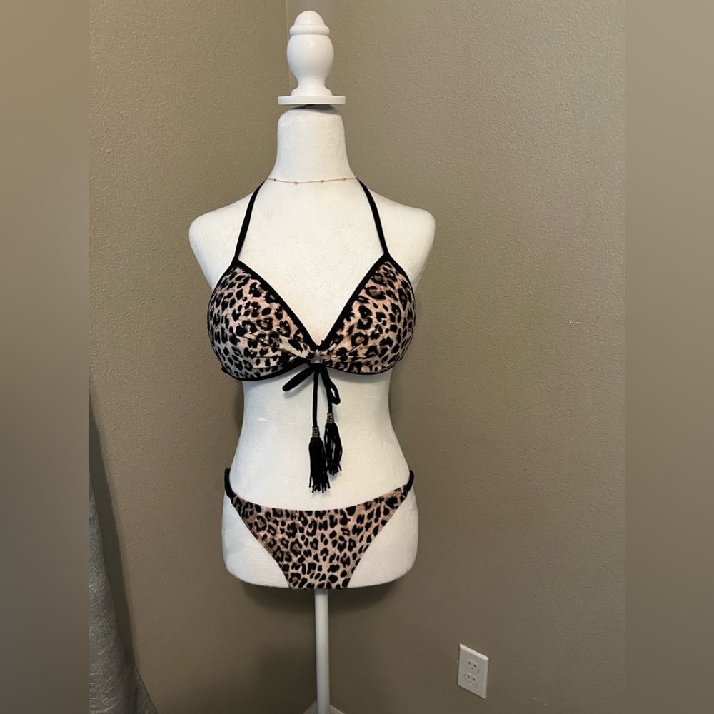 Leopard Print Two-Piece Bathing Suit